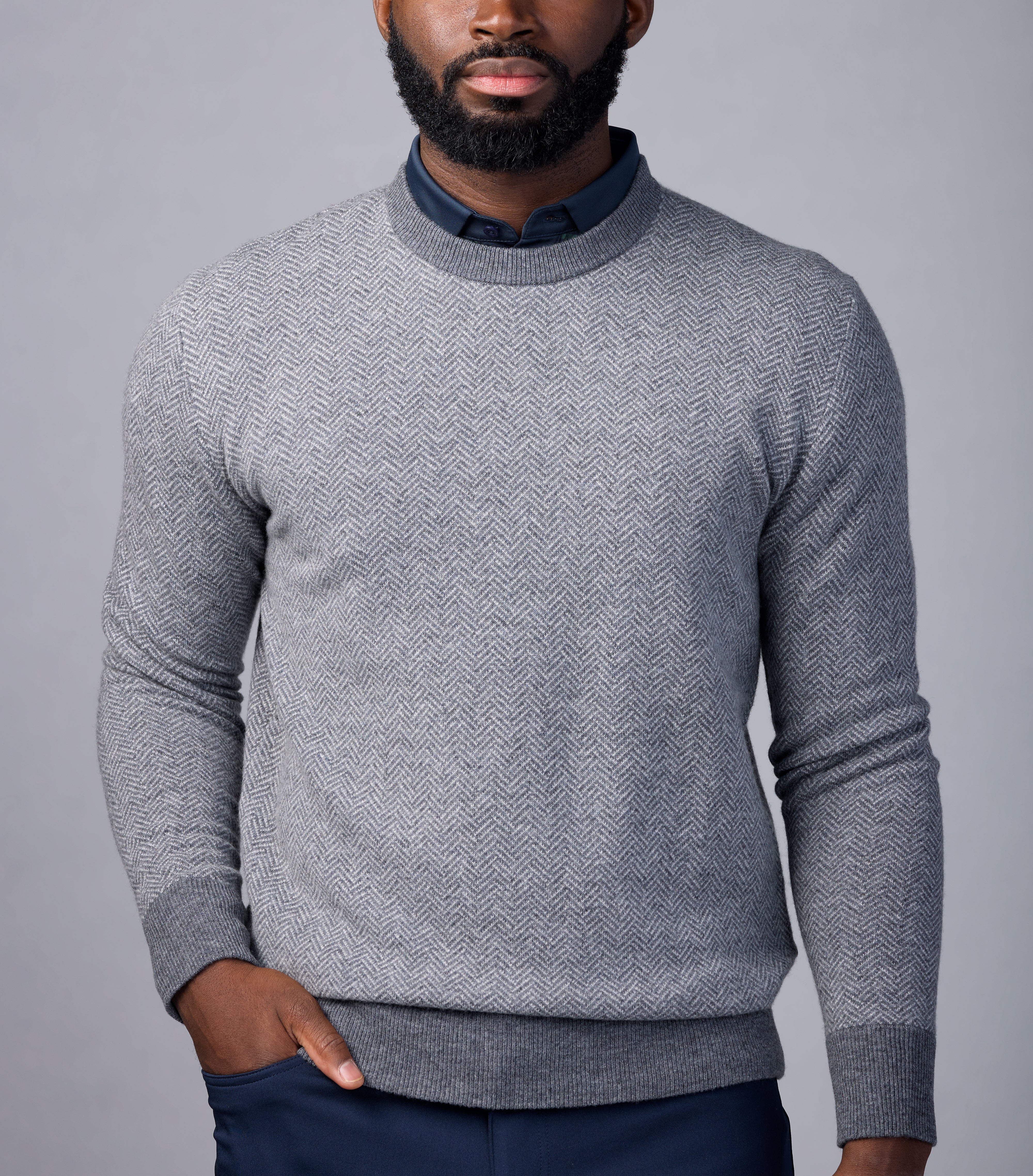 Sero Cashmere Herringbone Crewneck