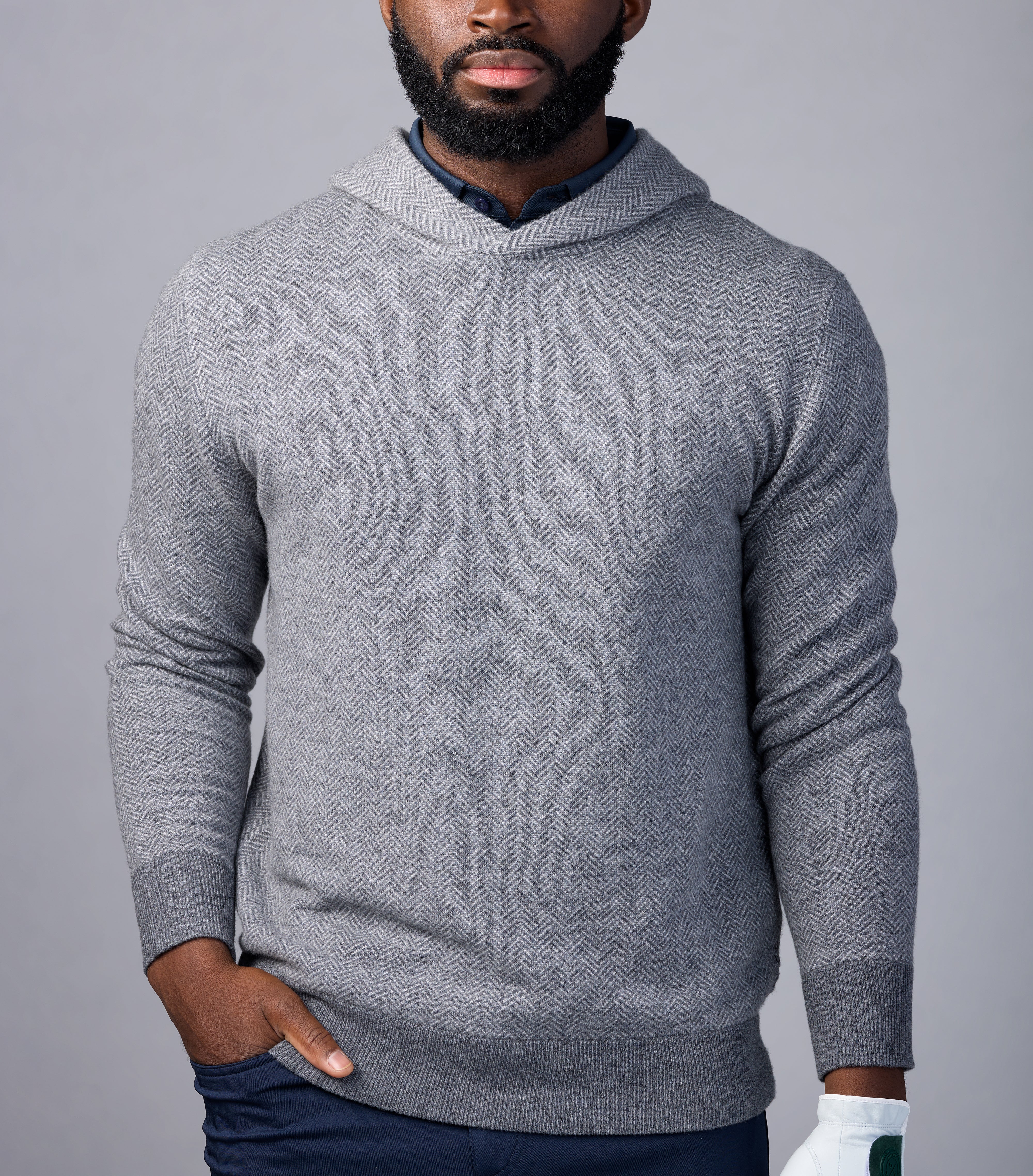 Sero Cashmere Herringbone Hoodie