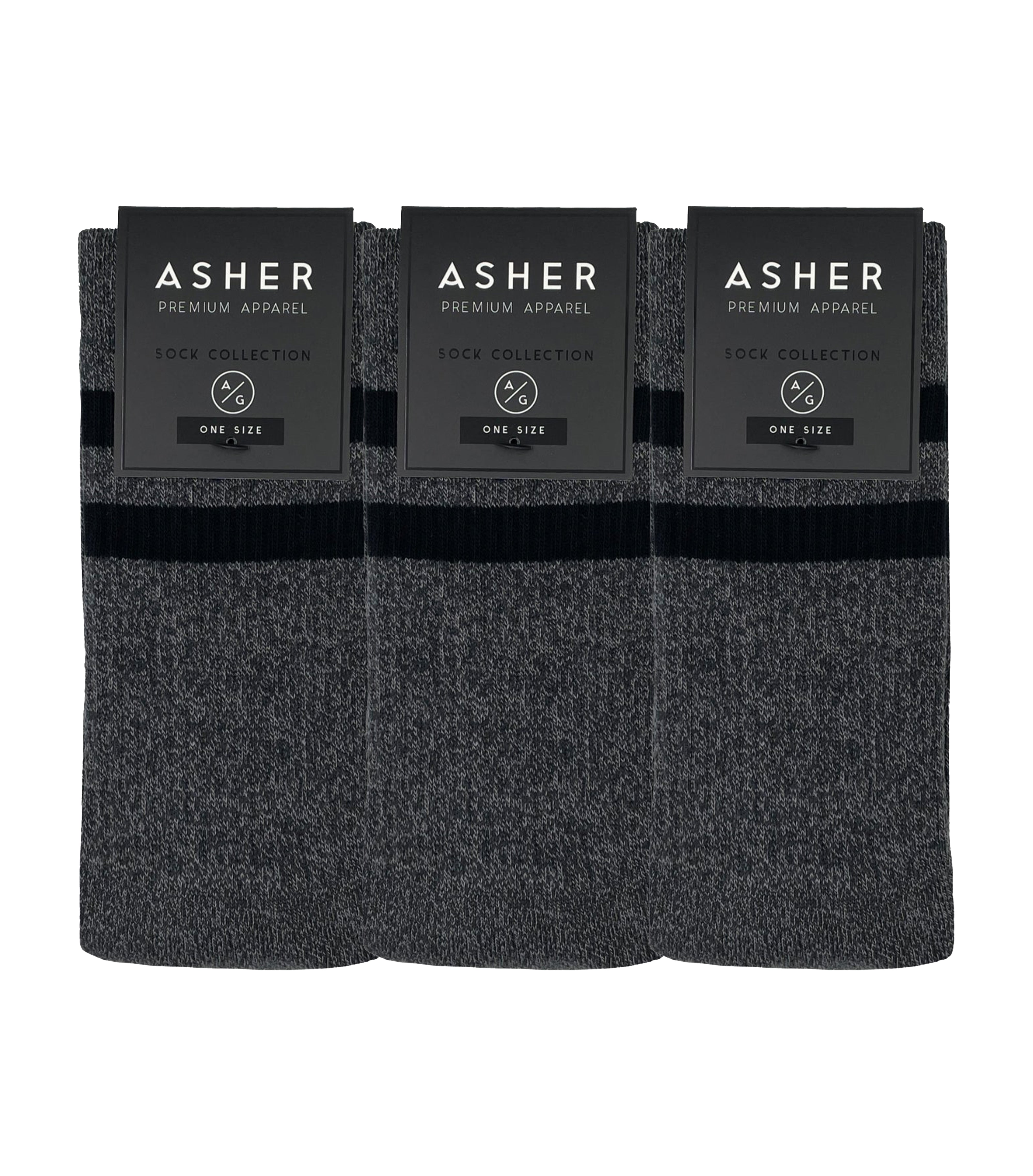 Charcoal Crew Sock 3-Pack
