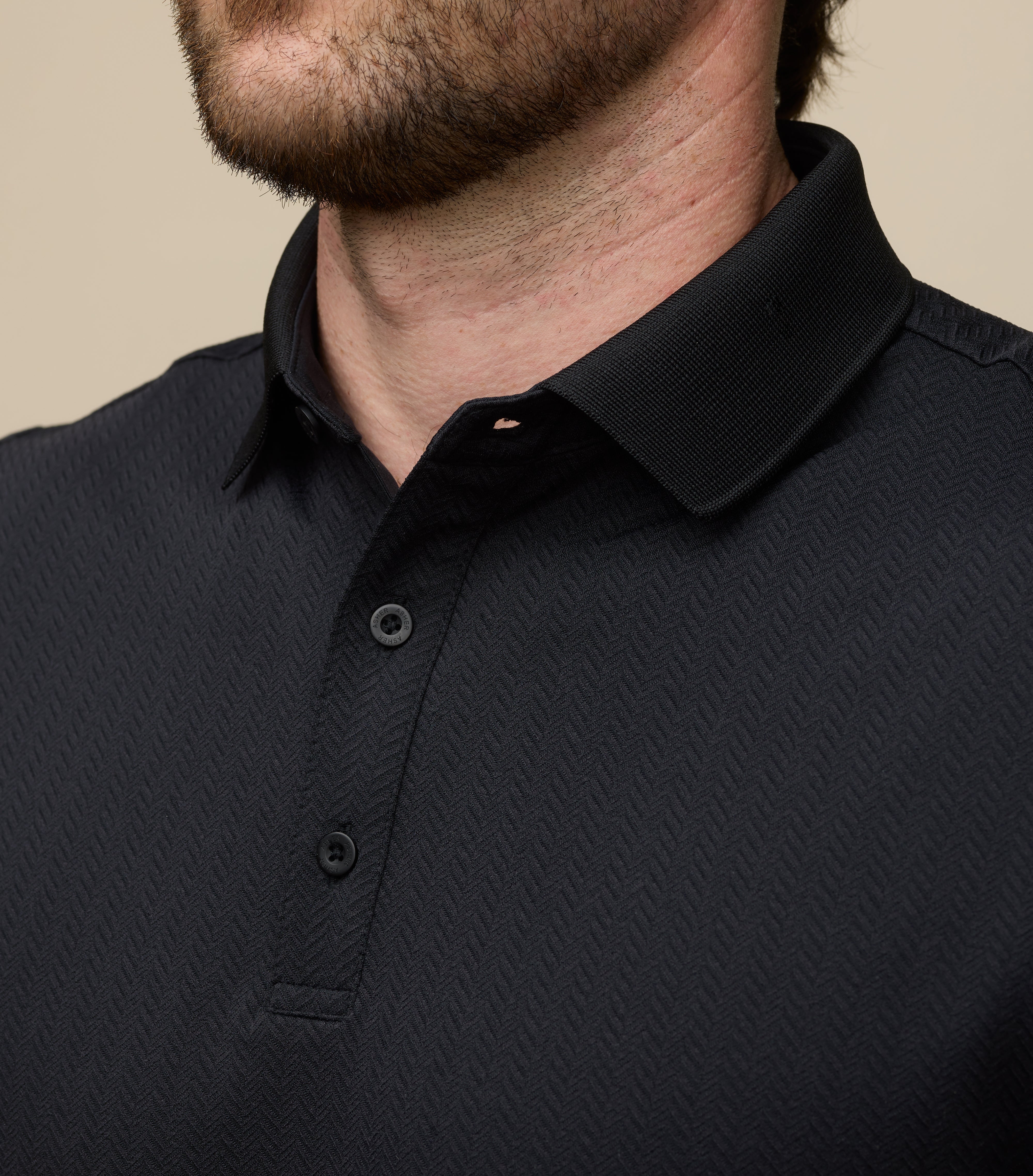 Asher Golf Herringbone Men's Polo Heather Grey / XXL Asher Golf Herringbone Men's Polo Heather Grey / XXL